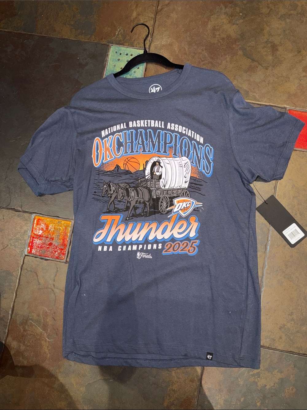 47 Brand Navy OKC Thunder 'OK Champions' Graphic Tee